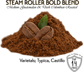 Steam Roller Bold Blend Coffee - Ground Coffee Beans Png