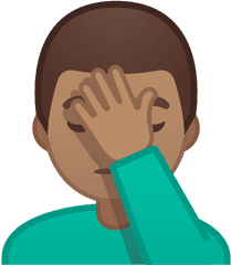 U200d Man Facepalming Emoji With Medium Skin Tone Meaning - Black Face Palm Emoji Png