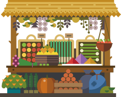Marketplace Travel Illustration Royalty-Free Fruit Design Creative - Free PNG