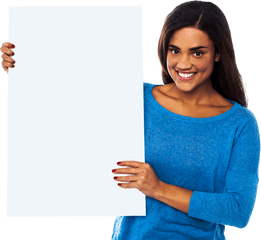 Download Girl Holding Banner Png Image For Free