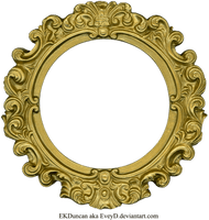 Golden Round Frame Clipart - Free PNG