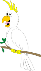 Perched Happy Cartoon Bird Png Svg - Clip Art