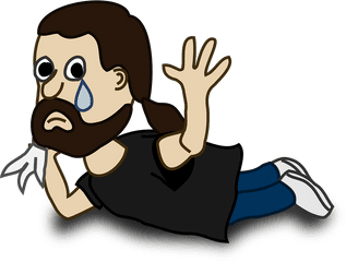 Bye Beard - Cartoon Person Crying Png