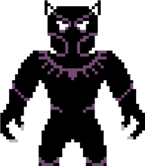 Black Panther - Pantera Negra Dibujo Pixel Clipart Full Black Panther Pixel Art Png