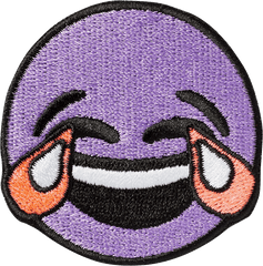 Crying Laughing Emoji Sticker Patch - Crying Laughing Emoji Purple Png