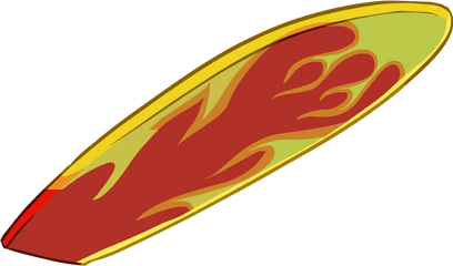 Fire Surfboard - Transparent Background Surfboard Png