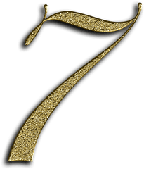 Number 7 Gold - Golden 7 Png