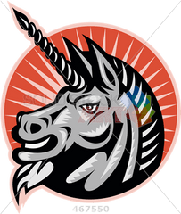 Download Stock Illustration Of Logo Unicorn Head Side View - Unicorn Head Logo Png