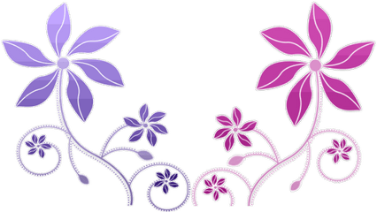 Pink And Purple Flowers Drawings - Purple Colour Flowers Png