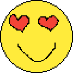 Pixilart - Hearts Eyes Emoji By Anonymous Rinnegan Pixel Art Png