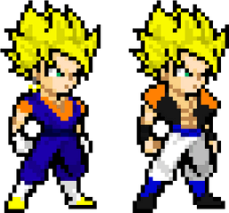 Ssj Vegito Gogeta Sprites Kamuisenketsu Pixel Art Maker - Goku Ssj1 Pixel Art Png