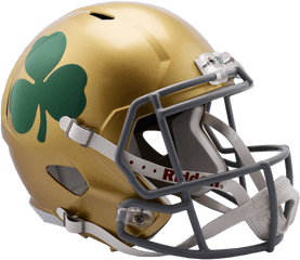 Notre Dame Shamrock Speed Replica Helmet By Riddell - Football Helmet Png