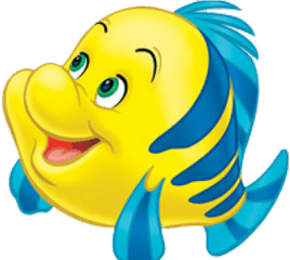 Baby Clipart Little Mermaid - Little Mermaid Characters Png Flounder In Ariel