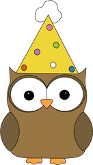 Download Owl Wearing Party Hat Clip Art - Owl With A Owl With Party Hat Png