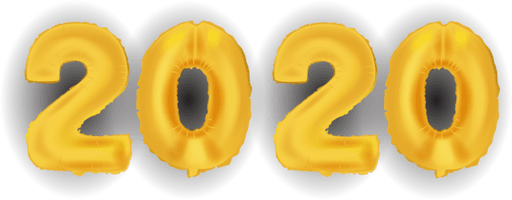 New Year 2020 Yellow Font Symbol For Happy Games - Free PNG