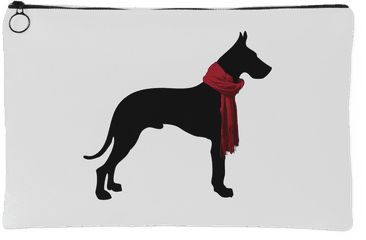 Great Dane With Red Scarf Accessory Bag - Black Great Dane Cartoon Png