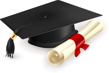 Transparent Background - Graduation Cap And Scroll Png