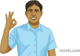 Person Doing Ok Hand Sign General People Boy Student Okay - Sign Language Png