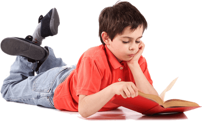 Kids Studying Png Transparent - Kid Reading Book Png