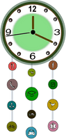 Wall Circle Green Clock Free Transparent Image HD - Free PNG