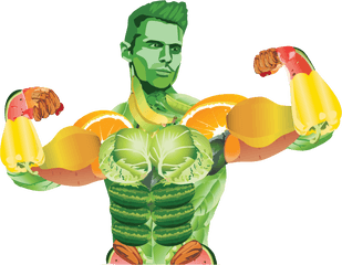 Strong - Vegan Man Png