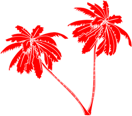 Download Red And White Palm Trees Clip Art - Red Red Palm Tree Vector Png