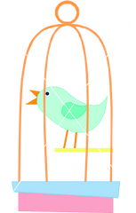 Birdcage Clipart Parrot Cage - Bird In Birdcage Clipart Bird In The Cage Clip Art Png