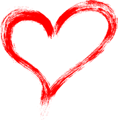 10 Red Grunge Brush Stroke Heart - Heart Png