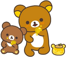 Rilakkuma Bear Eating Honey Png - Cute Rilakkuma