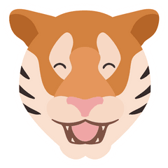 Tiger Happy Stripe Head Flat Sticker - Transparent Png U0026 Svg Happy Tiger Face Png