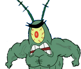 I Made A Png Of Buff Plankton Feel - Plankton Angry Png