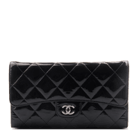 Patent Leather Purse Wallet Black Handbag Chanel - Free PNG