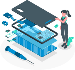 Qualities To Consider In A Phone Screen Repair Professional - Mobile Repair Illustration Png