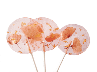 Cherry Blossom Lollipops - Gold Leaf Lollipop Png