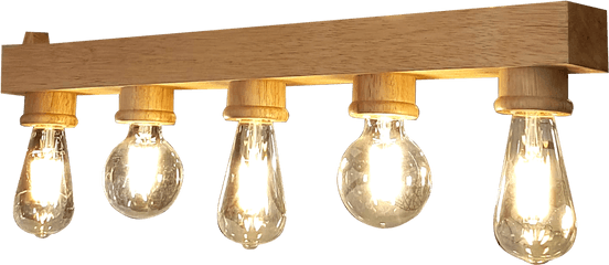 Solid Wood Hanging Light With 5 Bulb Holder - Hanging Lamp Holder Png