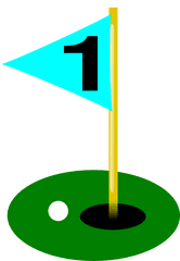 Golf Ball Flag 1st Hole With Clip Art - Golf Ball In Hole Clipart Png