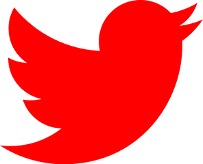 Red Twitter Icon - Red And White Twitter Logo Png