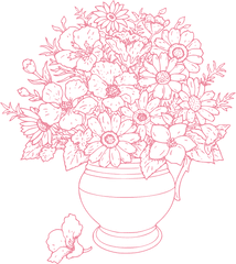 Download Flowersvaseflower Vector Graphicsfree - Bunch Of Flowers Coloring Pages Png