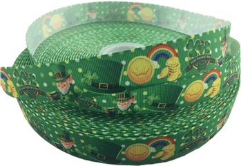 St Patricks Day Grosgrain Ribbons - Storage Basket Png