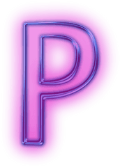 E Neon Transparent Png Clipart Free - Neon Letter P Png