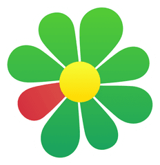 Green Flower With Red Petal Logo - Icq Logo Png