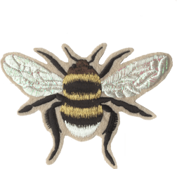 Gold Iridescent Bee Embroidered Patch - Embroidered Patch Png