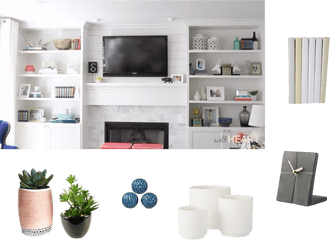 Bookshelf Accessories Decorist - Living Room Png