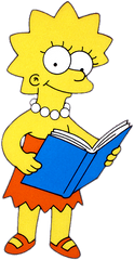 Lisa Simpson Reading Transparent Png - Lisa Simpson