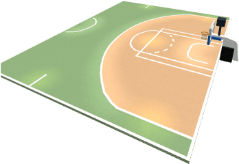 Half Basketball Court - Basketball Court Png