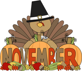 Clipart Banner Happy Thanksgiving - Cute November Clipart Png