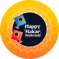 Makar Sankranti Orange Logo Circle For Happy Decoration - Free PNG