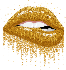 Download Gold Sticker - Sparkling Lips Clip Art Png Image Transparent Transparent Background Lips Png