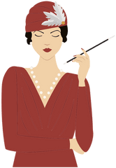 1920s Lady With Cigarette Colored - Transparent Png U0026 Svg Transparent 1920 Png