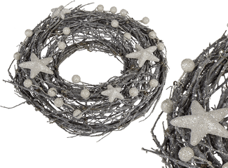 Willow Wreath With Glitter Stars And Balls - Out Of The Blue Kg Png